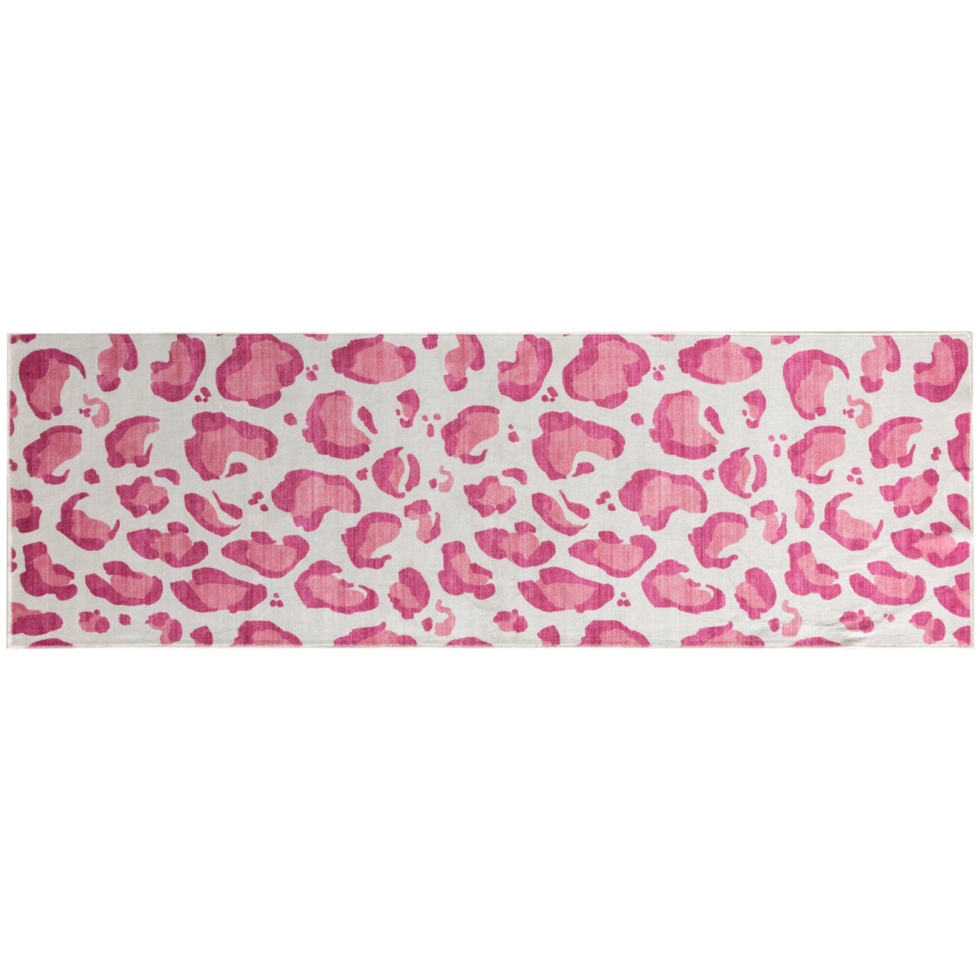 Pink Leopard Washable Rug by Ashland